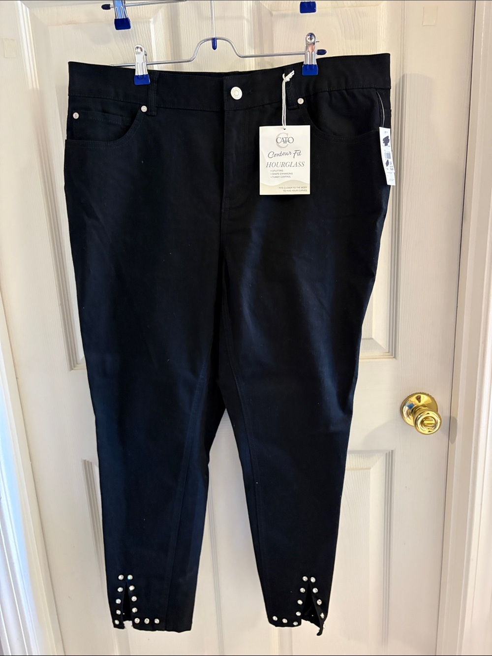 Cato Black Ankle Jeans with Studded Hem